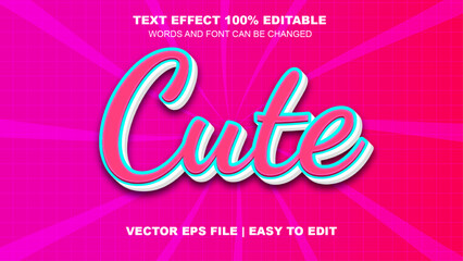 cute text effect editable vector Eps