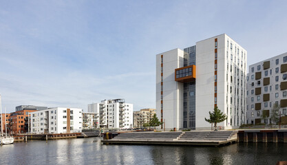 Fototapeta premium Residential construction in Odense's old harbor area,Denmark,Scandinavia,Europe