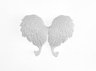 white angel wings isolated on white background