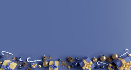 Christmas background with christmas decoration - 3d rendering - 535313429