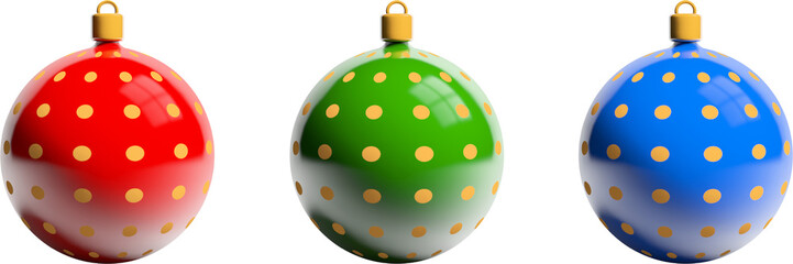 Christmas balls with polka dots