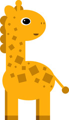 Cute smiling giraffe. Flat vector illustration. 