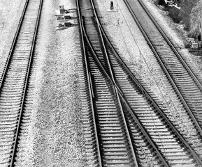 Fototapeta premium High angle view of old railway