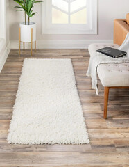 Modern living area shaggy rug
