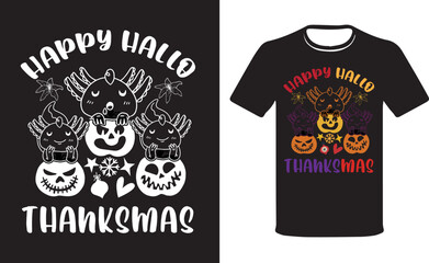 Happy Hallothanksmas T-shirt, Happy Halloween Shirt, Happy Fall Tee Shirt, Funny Halloween Shirt.