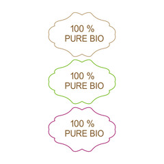 100 % Pure Bio Labels Set for Bio Shop