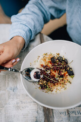semolina porridge with pear