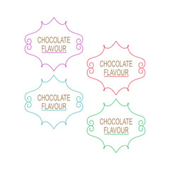 Chocolate Flavour Vintage Labels Set for Bio Shop