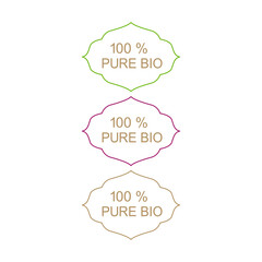 100 % Pure Bio Labels Set for Bio Shop