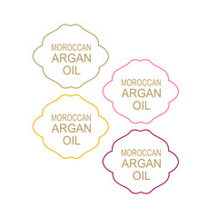 Moroccan Argan Oil Labels Set for Bio Shop