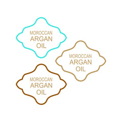 Moroccan Argan Oil Labels Set for Bio Shop