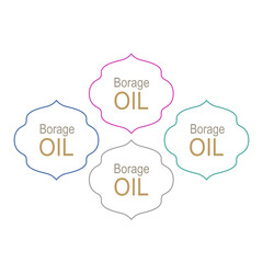 Borage Oil Labels Set for Bio Shop Packaging 