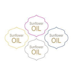 Sunflower Oil Labels Set for Bio Shop Packaging
