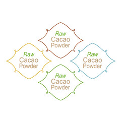 Raw Cacao Powder Labels for Bio Shops Packaging 