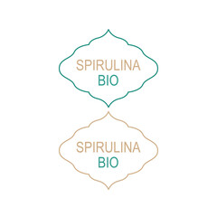 Bio Spirulina Labels isolated On White