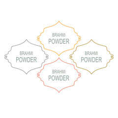 Obraz premium Brahmi Powder Design Labels isolated On White