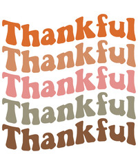 Retro Groovy Thankful T-Shirt Design