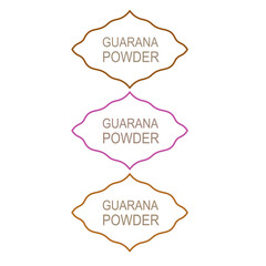 Guarana Powder Simple Design Labels isolated On White