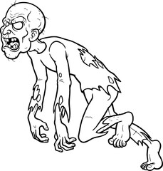 Zombie coloring pages for kids