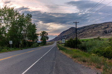 Highway 99 in the desert after Cache Creek in British Columbia