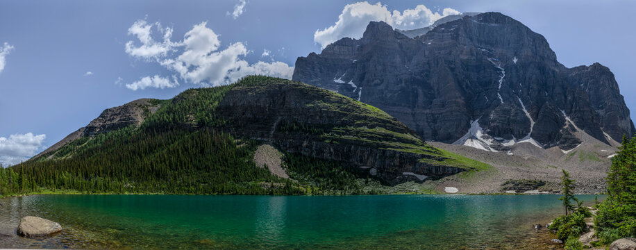 Hiking to Lake Annette in Banff National Park, passing forests and rivers