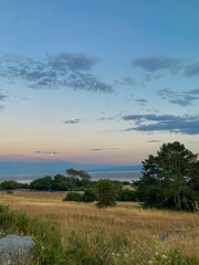 A colorful sunset on Beacon Hill Park in Victoria in British Columbia