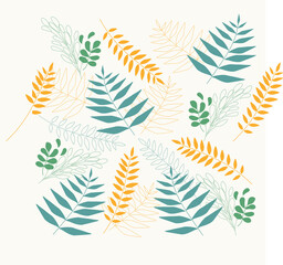 Tropical plants.Vector pattern. Tropical leaf background 