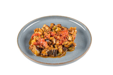 Traditional Turkish food; eggplant meze (Turkish name; saksuka)