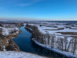 frozen river in winter