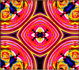 Abstract, Multiple Colours, Shapes and Shades, within a Border         digital art