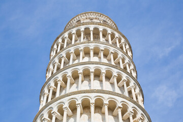 The famous Leaning Tower completely restored from damage of pollution (Italy - Tuscany - Pisa)
