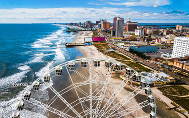 Atlantic city waterline aerial view - 535322230