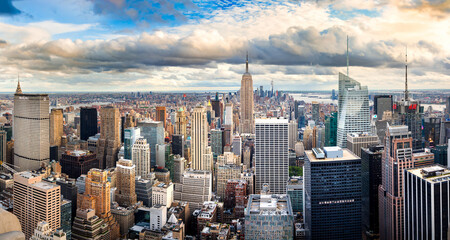 Landmark view of New York and Manhattan island