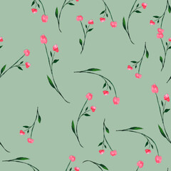 Background with the image of flowers. Flowers, colorful seamless line art design.