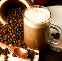 COFFEE IN THE TABLE whit a cup