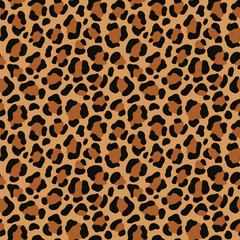 Fototapeta na wymiar Animal print leopard seamless yellow background, vector illustration, fashion design for textile