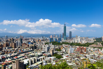 Fototapeta premium Taipei city downtown landmark on Taiwan