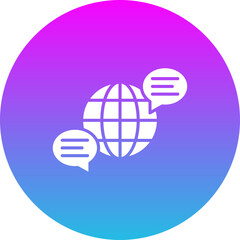 Global Communication Gradient Circle Glyph Inverted Icon