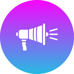 Bullhorn Gradient Circle Glyph Inverted Icon