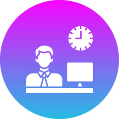 Working Hours Gradient Circle Glyph Inverted Icon