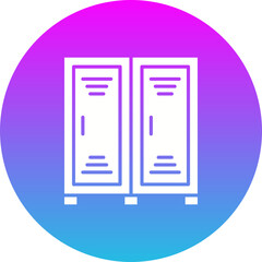 Locker Gradient Circle Glyph Inverted Icon