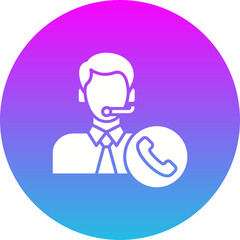 Customer Service Gradient Circle Glyph Inverted Icon