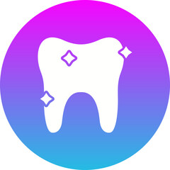 Teeth Gradient Circle Glyph Inverted Icon