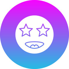 Star Gradient Circle Glyph Inverted Icon