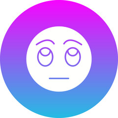 Rolling Eyes Gradient Circle Glyph Inverted Icon