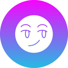 Smirking Gradient Circle Glyph Inverted Icon