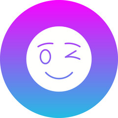 Wink Gradient Circle Glyph Inverted Icon