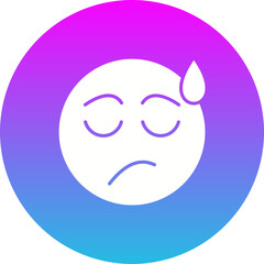 Disappointed Gradient Circle Glyph Inverted Icon