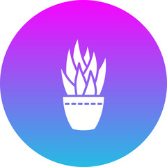 Plant Pot Gradient Circle Glyph Inverted Icon
