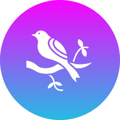 Bird Gradient Circle Glyph Inverted Icon